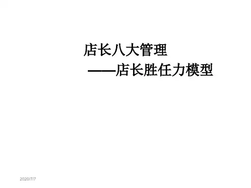 店长八大管理胜任力模型