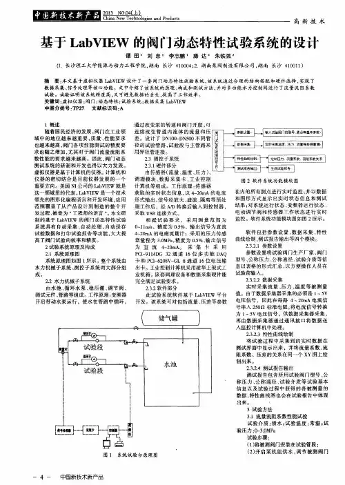 基于LabVIEW的阀门动态特性试验系统的设计