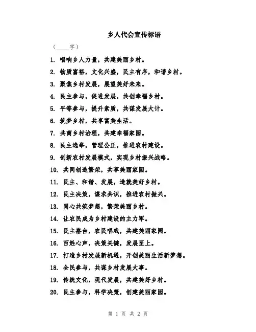 乡人代会宣传标语