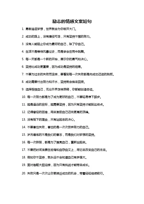 励志的情感文案短句
