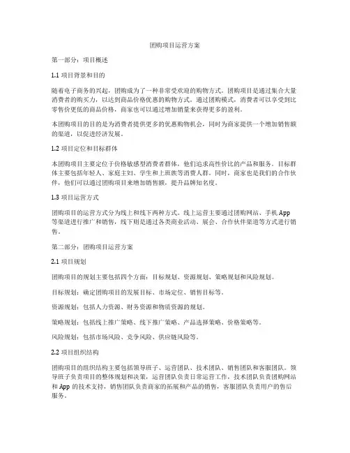 团购项目运营方案