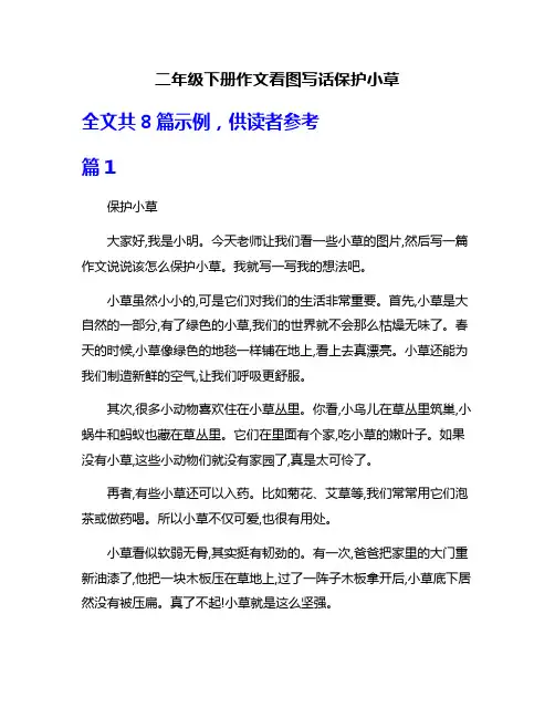 二年级下册作文看图写话保护小草