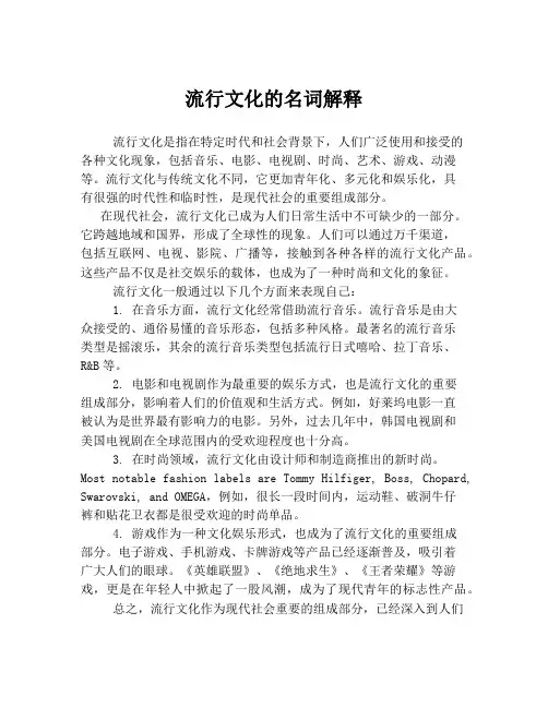 流行文化的名词解释