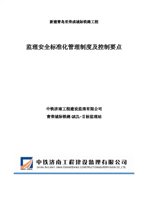 安全标准化管理制度及控制要点(参考Word)