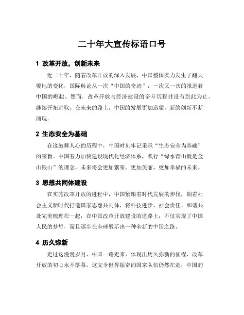 二十年大宣传标语口号