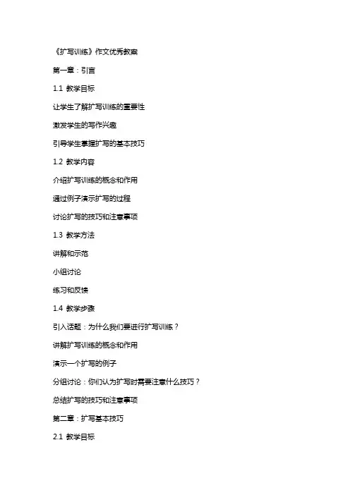 《扩写训练》作文教案