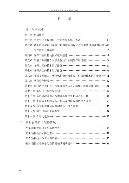 某县城滨水景观工程施工组织设计