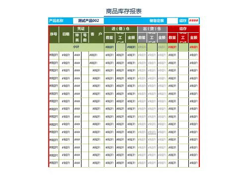 仓库库存报表excel模板