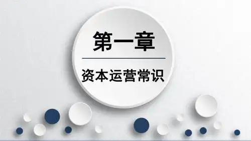 第一章资本运营常识