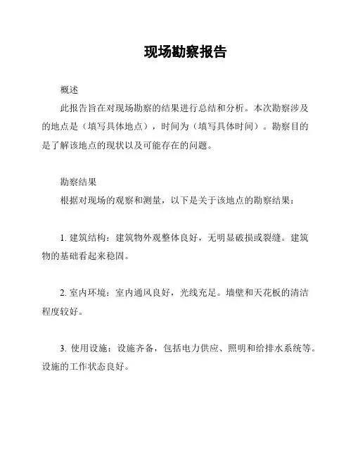 现场勘察报告