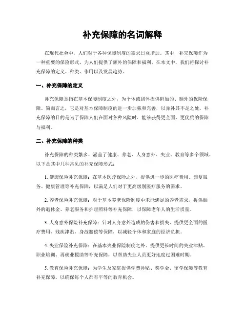 补充保障的名词解释