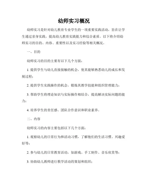 幼师实习概况