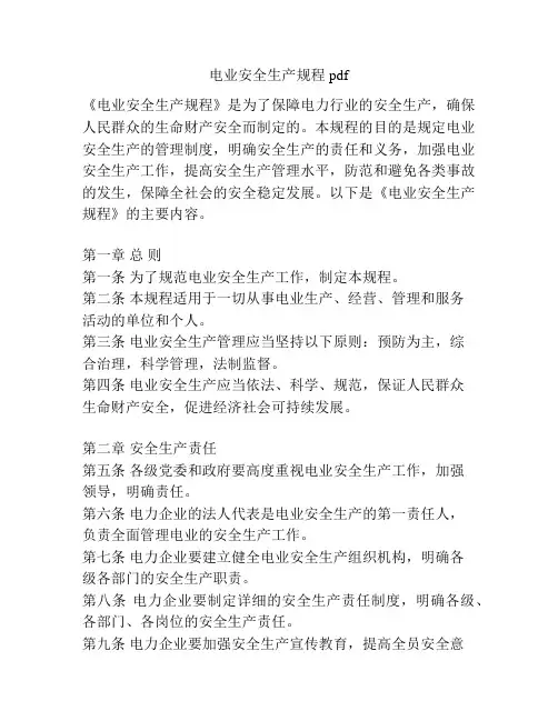 电业安全生产规程pdf