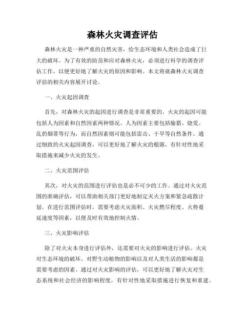 森林火灾调查评估