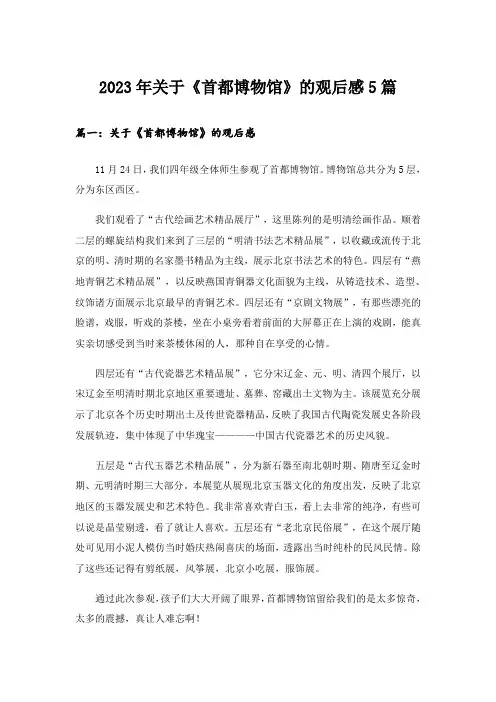 2023年关于《首都博物馆》的观后感5篇