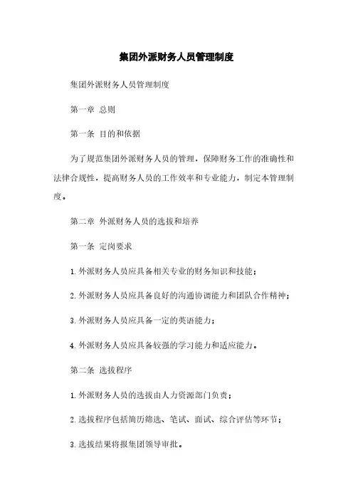 集团外派财务人员管理制度