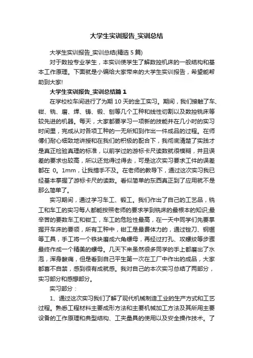 大学生实训报告_实训总结（精选5篇）
