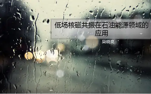 低场核磁共振在石油能源领域的应用