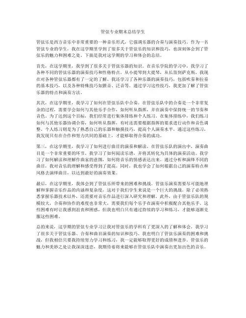 管弦专业期末总结学生