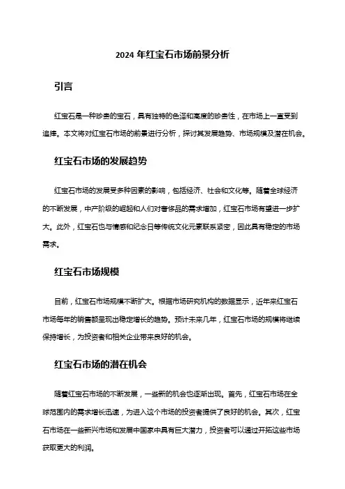 2024年红宝石市场前景分析