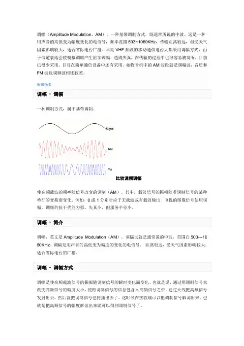 信号调幅原理与方法