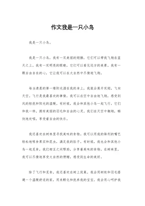 作文我是一只小鸟