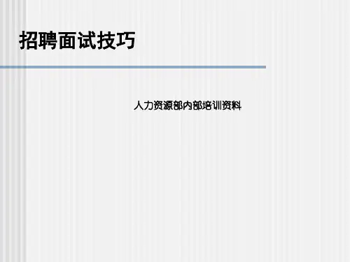 HR经理招聘面试技巧培训资料