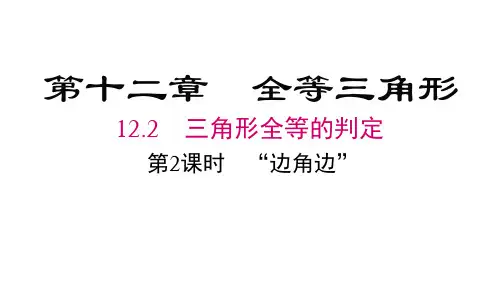 人教版八年级数学上册第12章  全等三角形2 第2课时 “边角边”