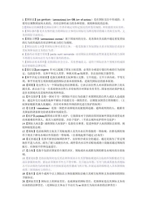 【国际法名词&常识】