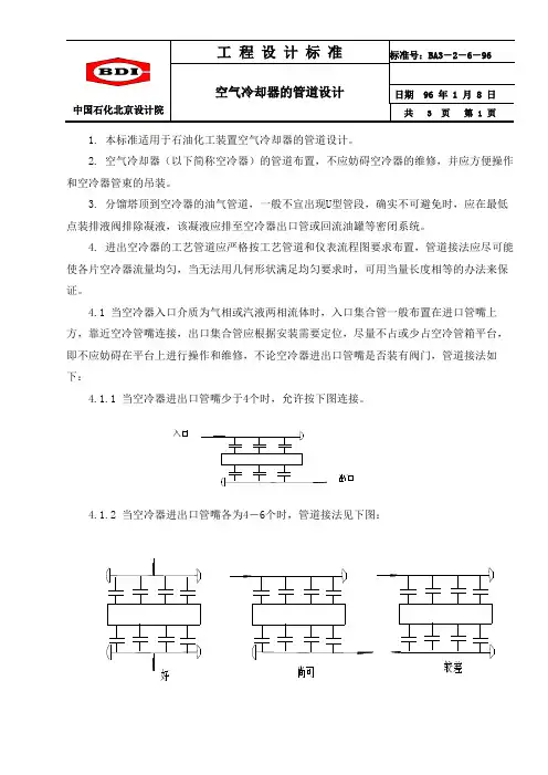 空气冷却器的管道设计