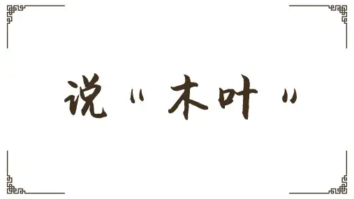 9《说“木叶”》课件(共21张PPT) -2022-2023学年高一语文统编版必修下册