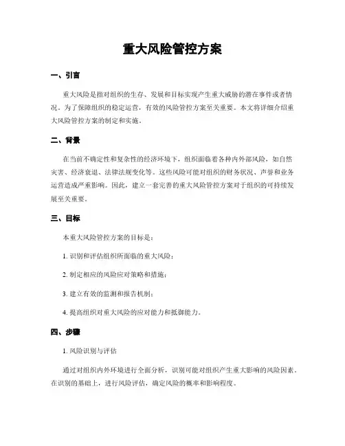 重大风险管控方案