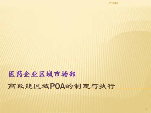 医药区域产品经理项目与行动计划制定POA【优质PPT】