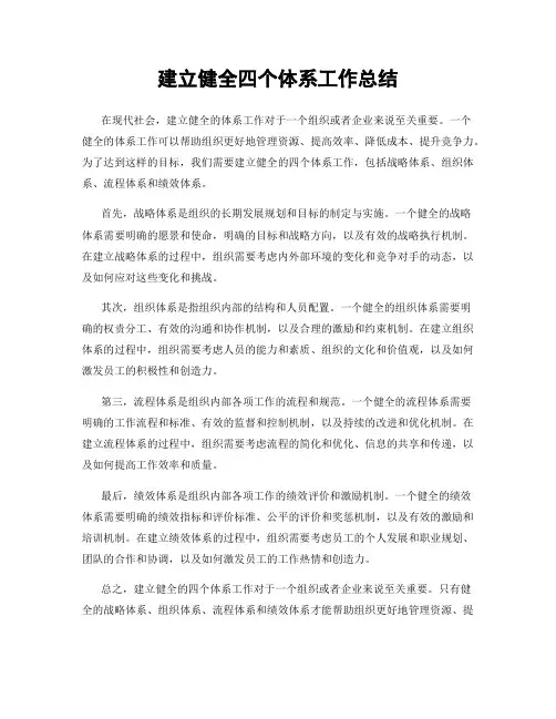 建立健全四个体系工作总结