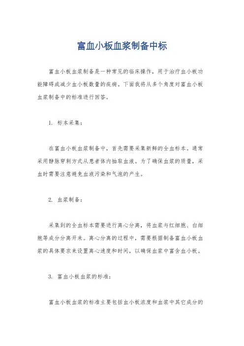 富血小板血浆制备中标