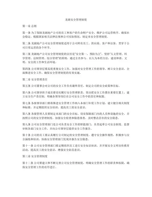 龙湖安全管理制度