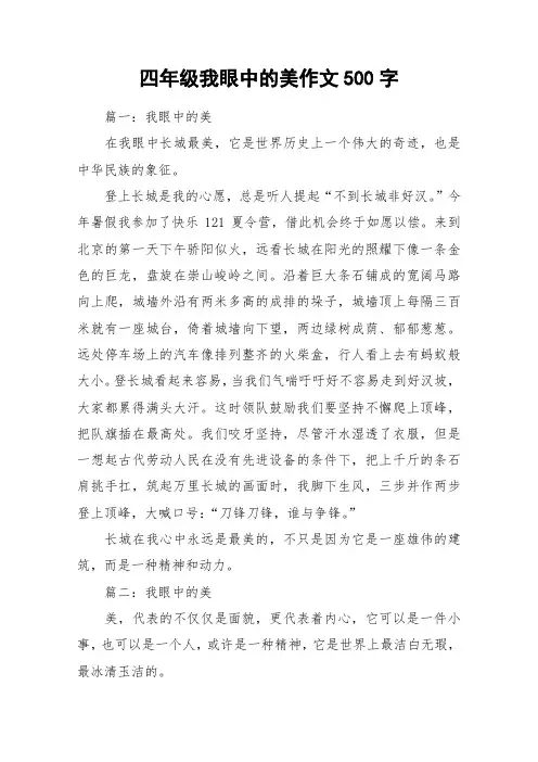 四年级我眼中的美作文500字_作文