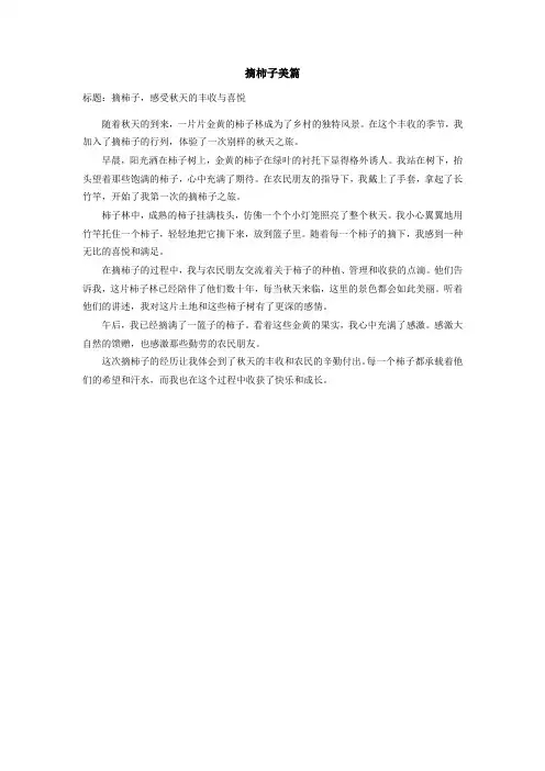 摘柿子美篇