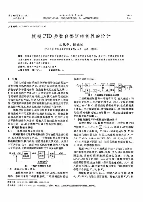 模糊PID参数自整定控制器的设计