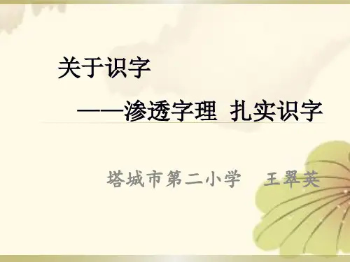 识字教学讲座