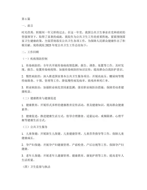 医院_公卫年度总结(3篇)