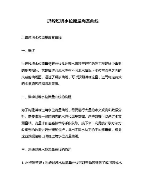洪峰过境水位流量绳套曲线