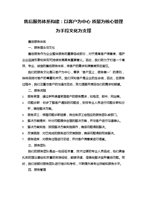 售后服务体系