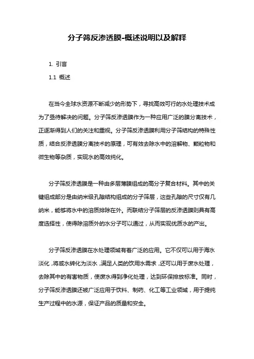 分子筛反渗透膜-概述说明以及解释