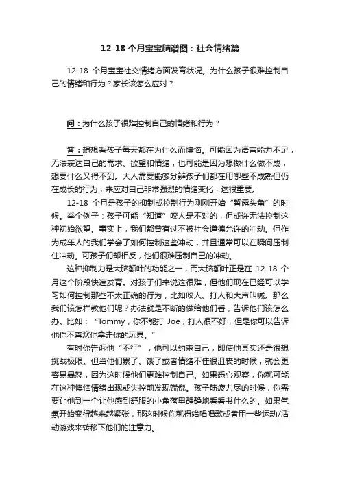 12-18个月宝宝脑谱图：社会情绪篇
