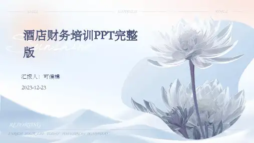 酒店财务培训ppt完整版