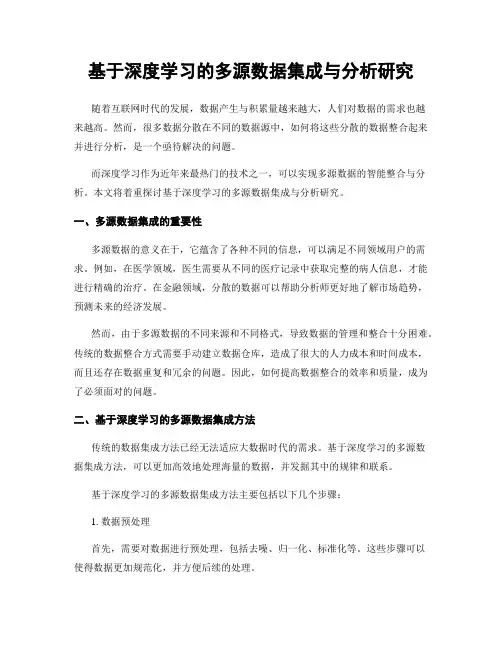 基于深度学习的多源数据集成与分析研究