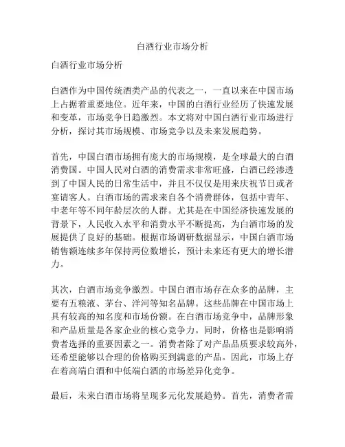 白酒行业市场分析