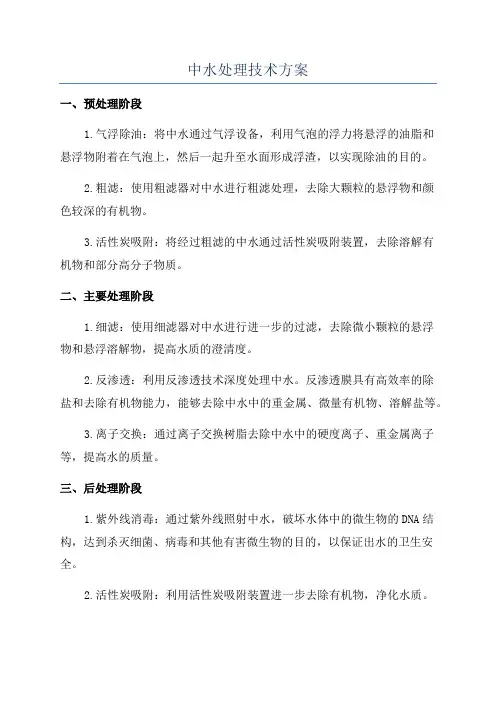 中水处理技术方案