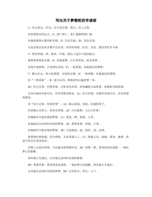 写出关于梦想的四字成语